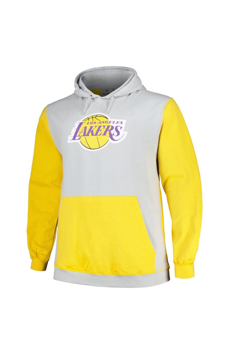 FANATICS Men's Fanatics Branded Gold/Silver Los Angeles Lakers Big & Tall Primary Arctic Pullover Hoodie, Alternate, color, Silver
