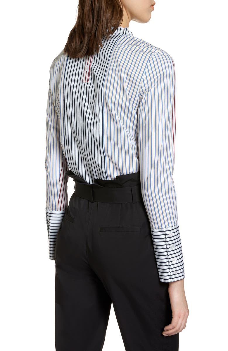 Halogen<sup>®</sup> Mixed Stripe Cotton Shirt, Alternate, color, 
