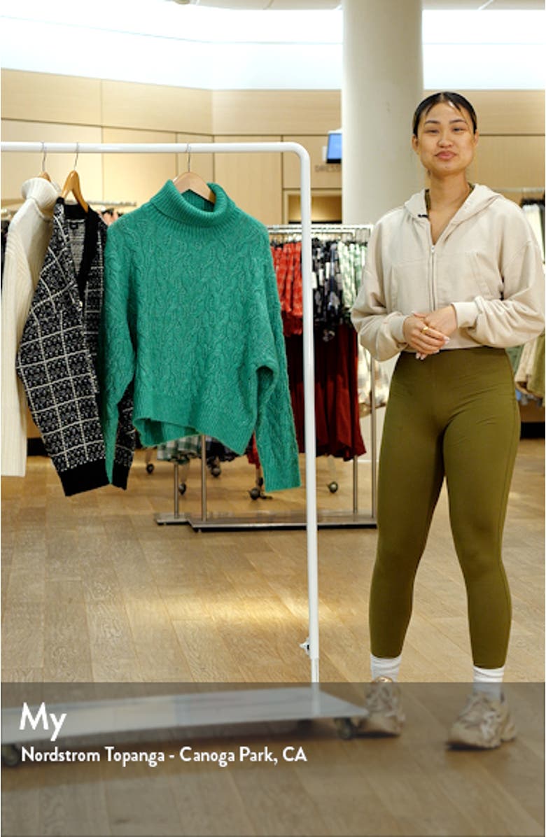 Tilly Cable Stitch Recycled Polyester Blend Turtleneck Sweater, sales video thumbnail