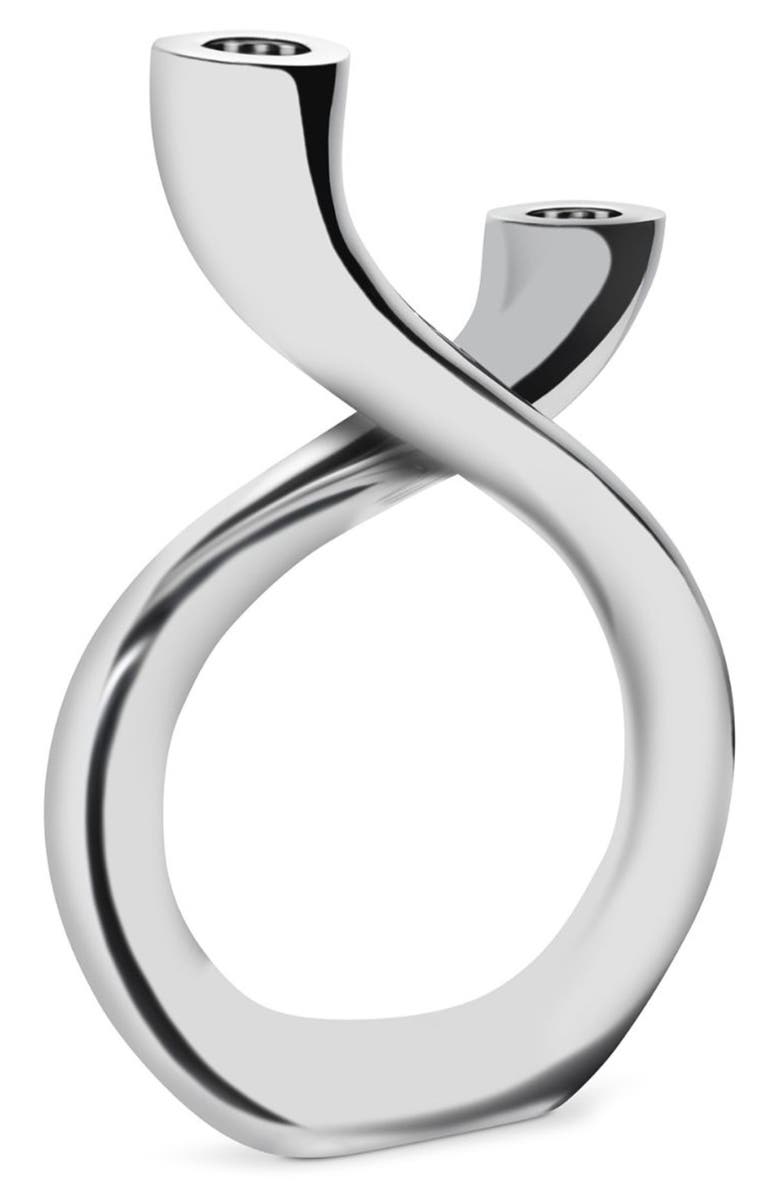 Nambé Tango Candle Holder, Main, color, Silver