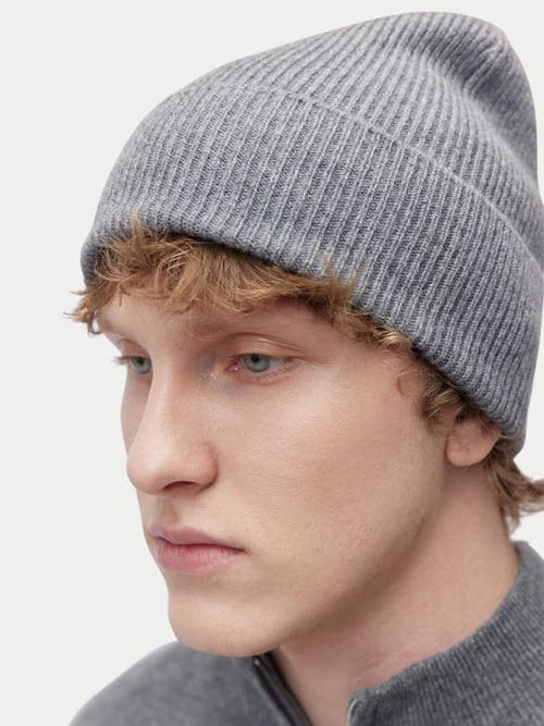 Gobi Cashmere Cashmere Rib Knit Beanie In Gray