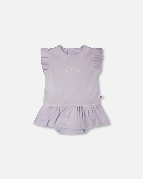 Cotton Rib Jersey Romper with Frill (Baby)
