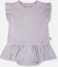 Deux par Deux Cotton Rib Jersey Romper with Frill