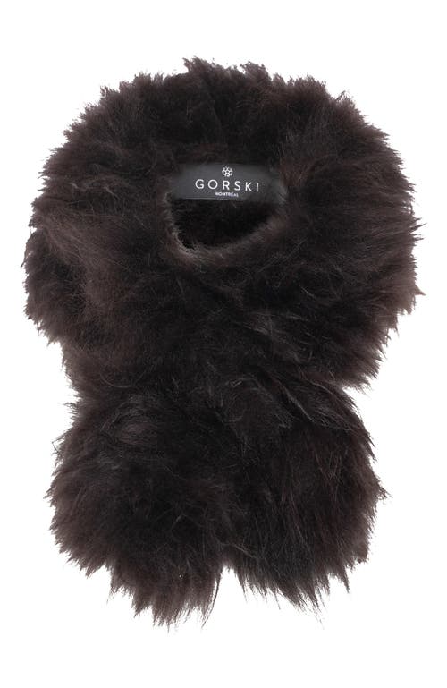 Gorski Knit Cashmere Goat Pull-through Scarf In Brown