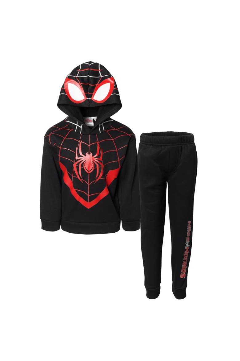 Spider-Man Cosplay Fleece Hoodie and Pants Set, Main, color, Miles Morales Black