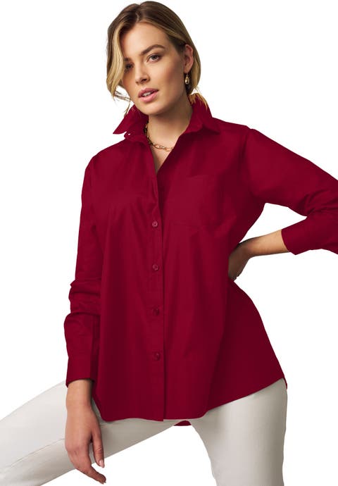 Stretch Cotton Oversized Poplin Shirt