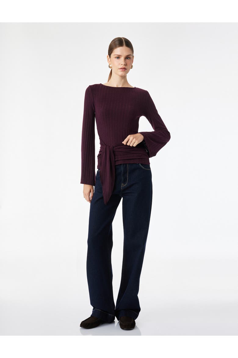 Long Sleeve Blouse, Main, color, BORDEUX
