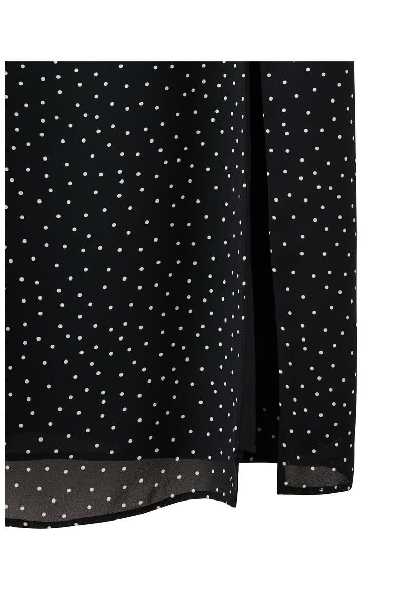Polka-Dotted Dress with Lace Detail, Alternate, color, BLACK
