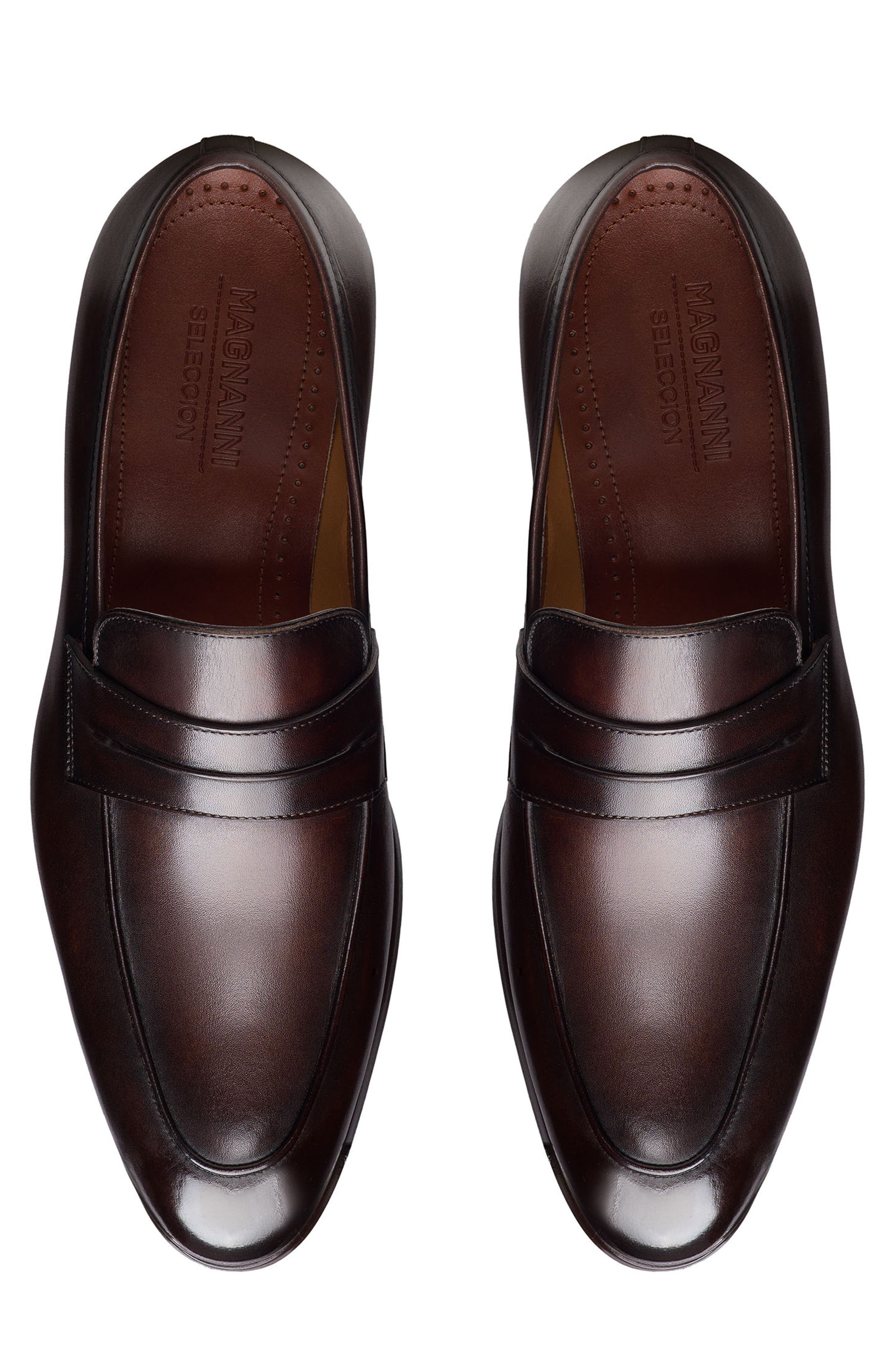 Magnanni Marquis Penny Loafer, Alternate, color, Brown