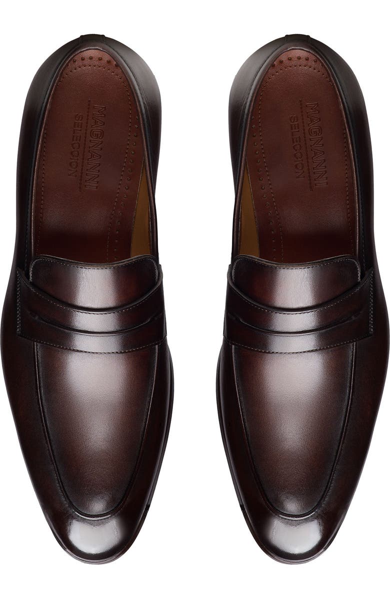 Magnanni Marquis Penny Loafer, Alternate, color, Brown