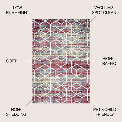 Jonathan Y Tumbling Blocks Modern Geometric Area Rug In Multi/white