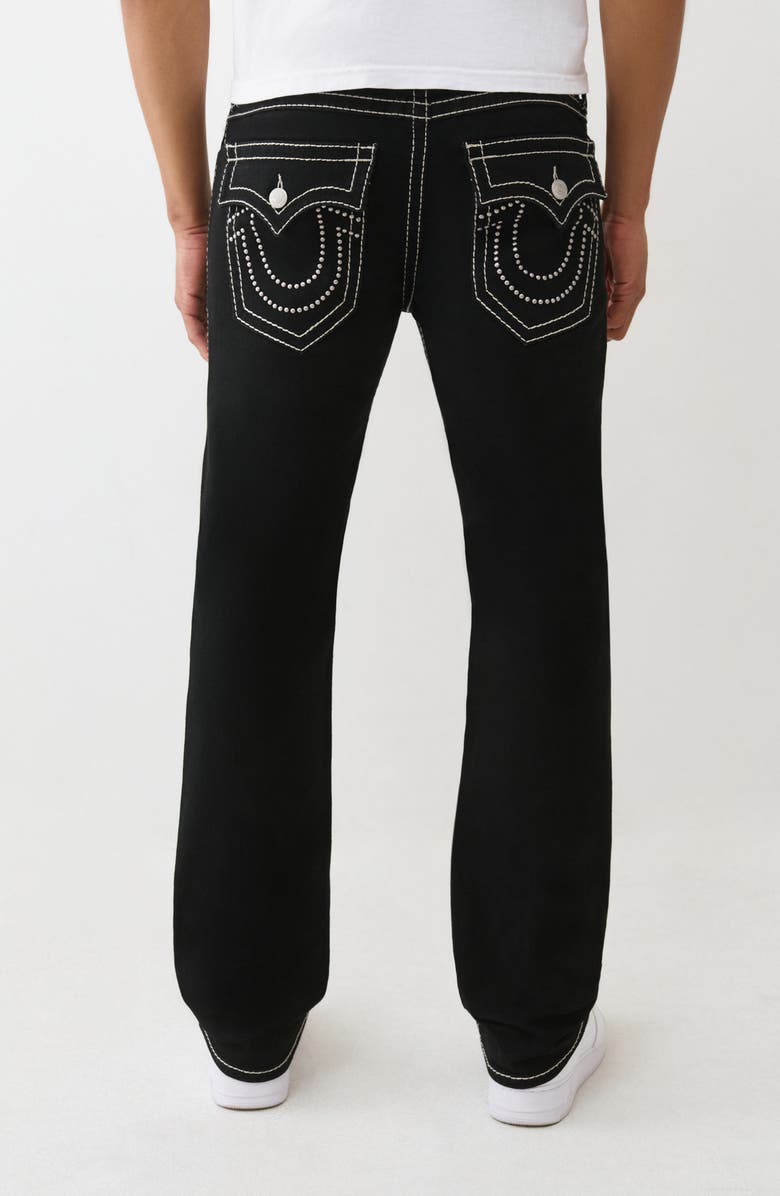 True Religion Ricky Big T Flap Straight Leg Jeans, Alternate, color, Rinse Black