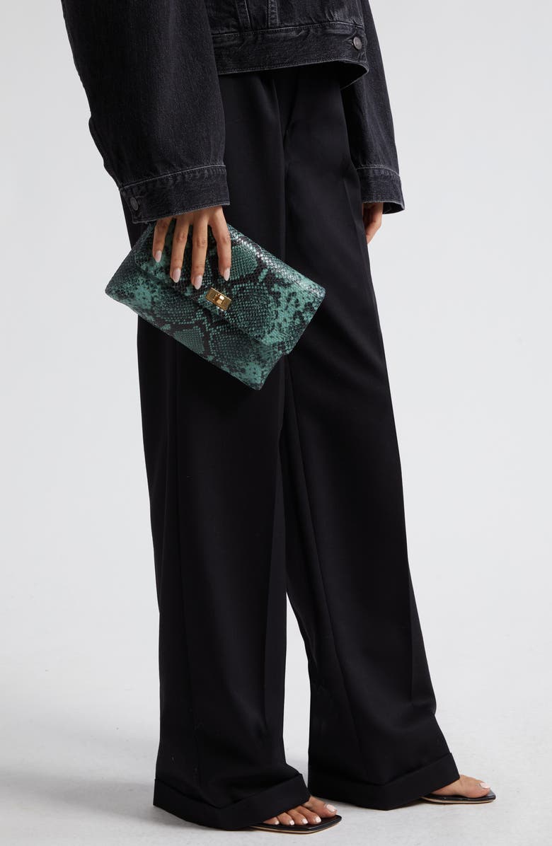 Anya Hindmarch Valorie Snake Embossed Leather Clutch, Alternate, color,