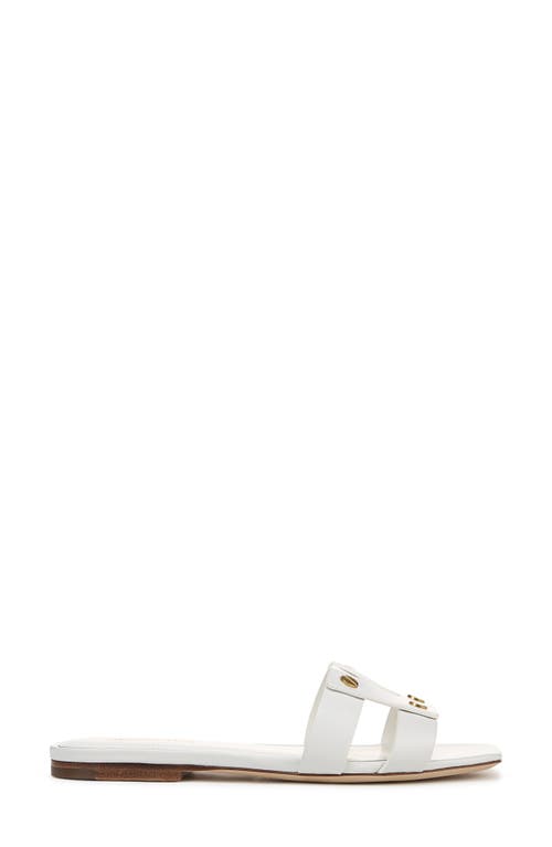 Veronica Beard Via Leather Flat Slide Sandals In Coconut