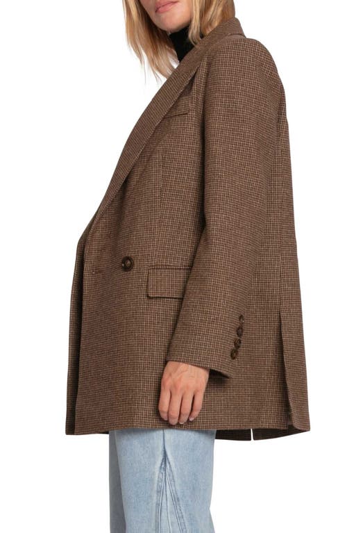 Belle & Bloom Big Brother Talk Double Breasted Wool Blend Blazer In Brown
