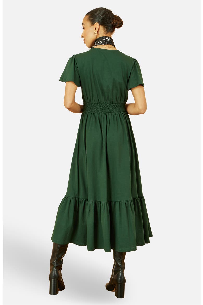 Cotton Jersey V-Neck Midi Dress, Alternate, color, Green