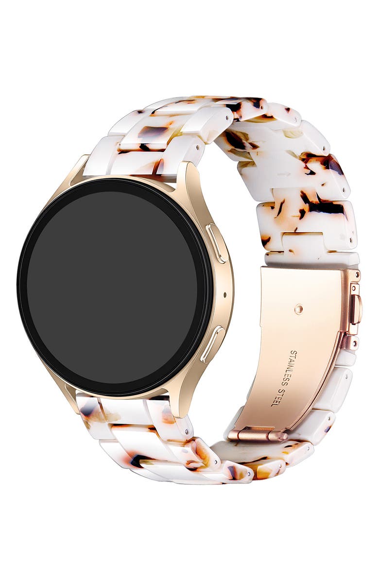 Posh Tech Claire Resin Link Watchband, Alternate, color, White