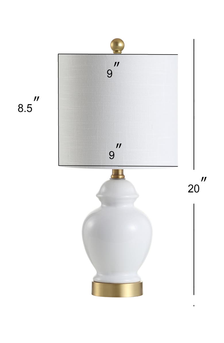 JONATHAN Y Perry Ceramic/Metal LED Table Lamp, Alternate, color, White