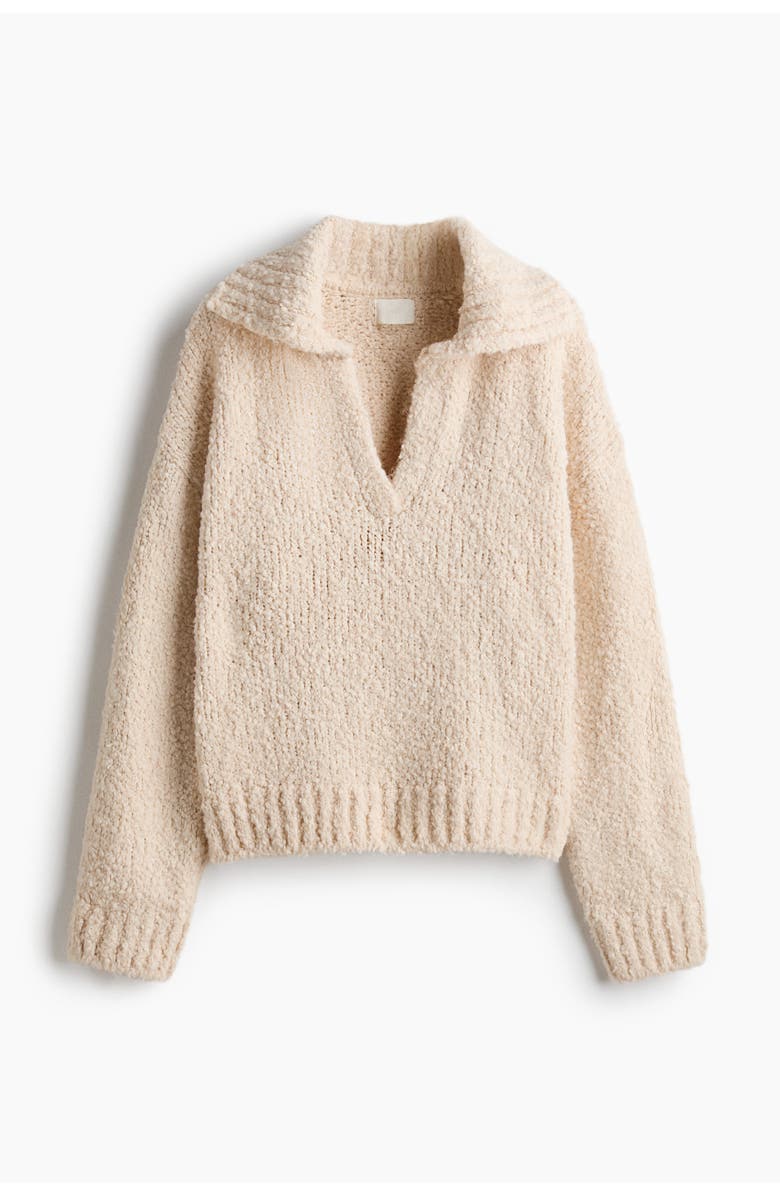H&M Oversized Collared Jumper, Main, color, Light Beige