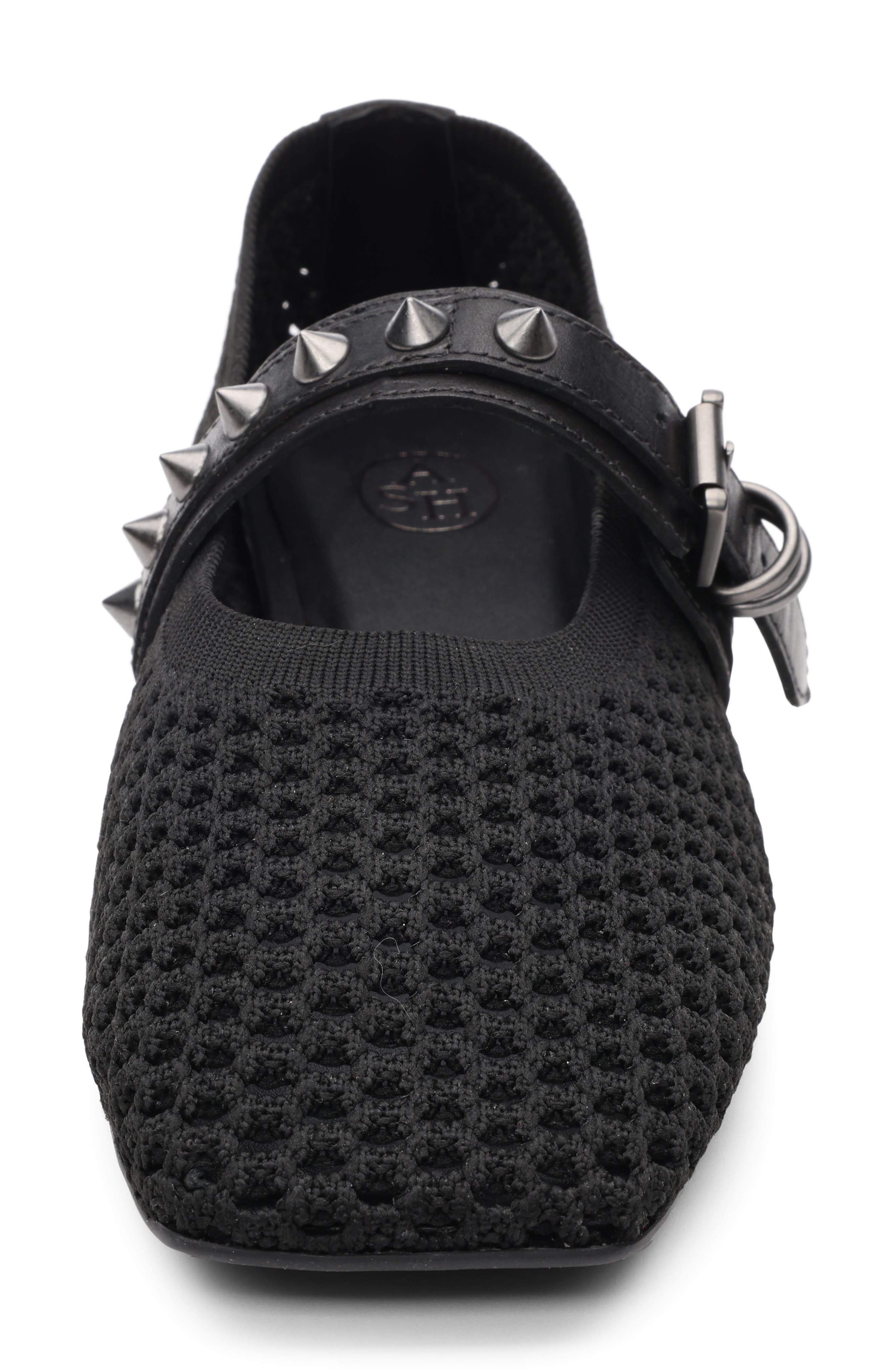 Ash Bijoux Studded Mary Jane Flat, Alternate, color, Black