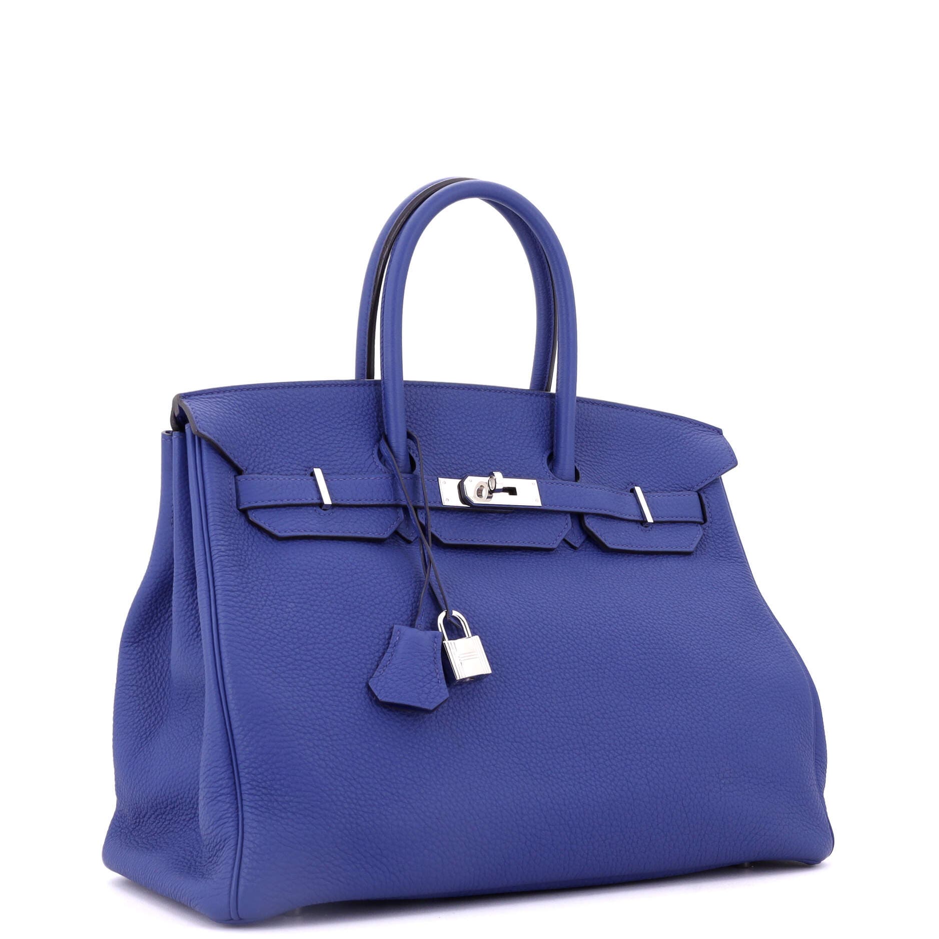 Pre-Owned Hermes Birkin Handbag Blue Togo with Palladium Hardware 35, Alternate, color, Bleu Electrique