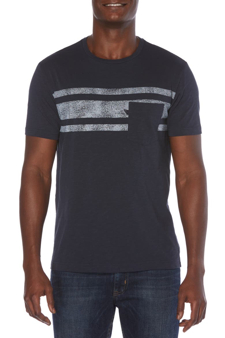 Slub Stripe Pocket T-Shirt, Main, color, DARK SAPPHIRE