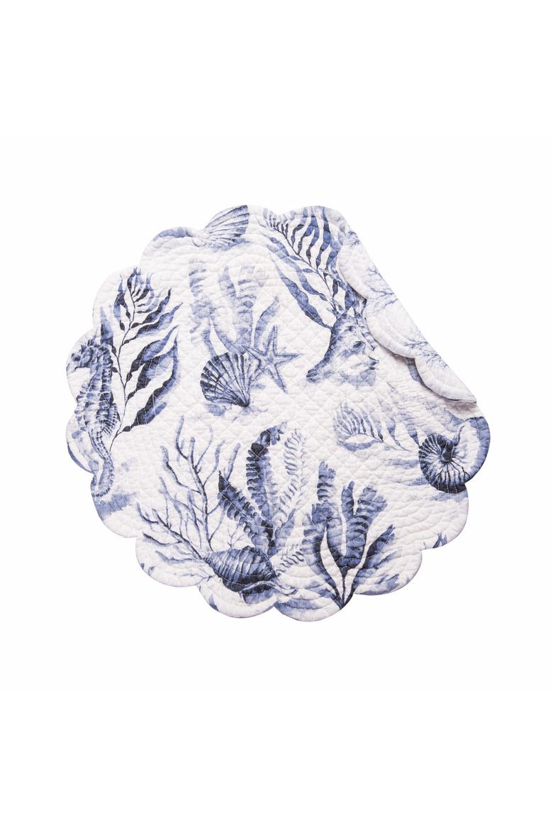 Midnight Lagoon Round Placemats Set of 6, 17", Alternate, color, Blue