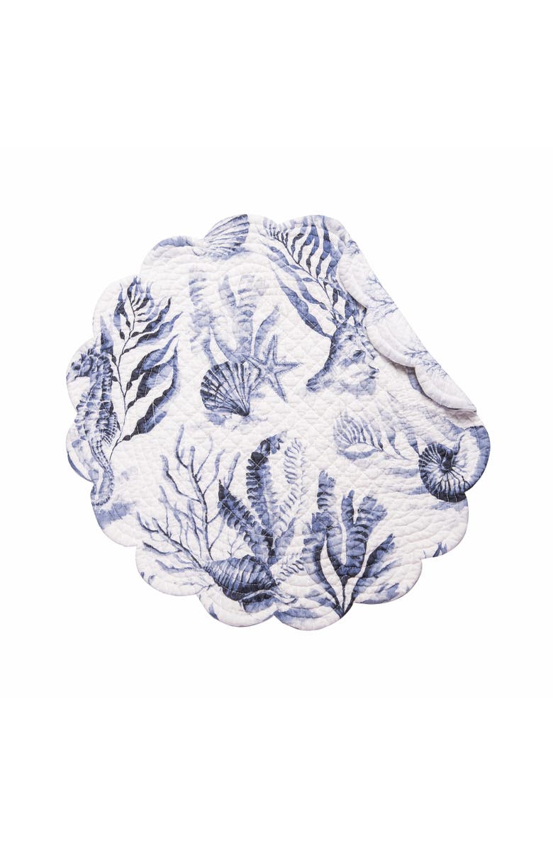 C&F Home Midnight Lagoon Round Placemats Set of 6, 17", Alternate, color, Blue