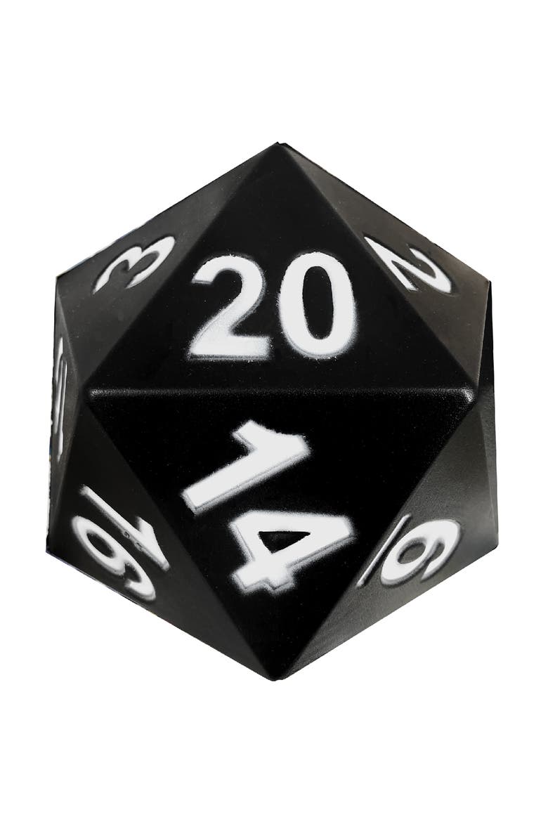 Giant D20 Foam Dice Black, Main, color, Black