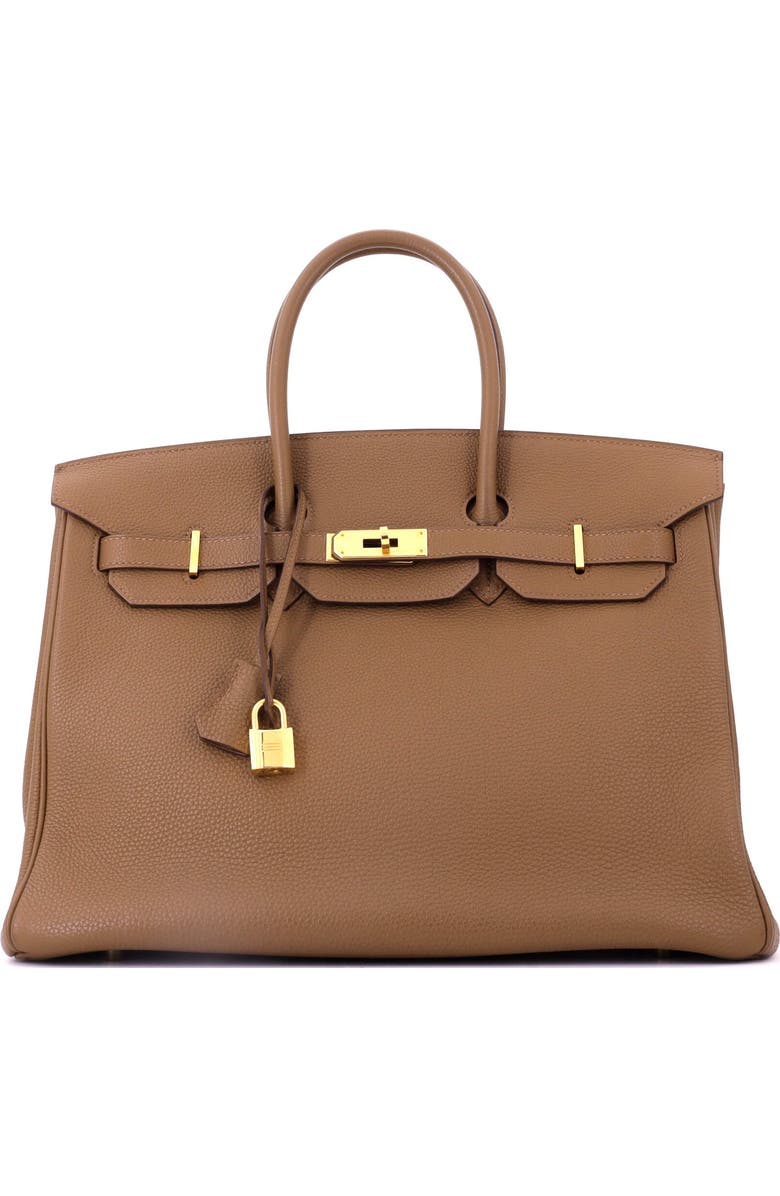 Pre-Owned Hermes Birkin Handbag Brown Togo with Gold Hardware 35, Main, color, Alezan