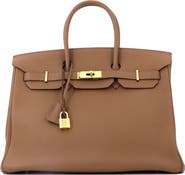 Pre-Owned Hermes Birkin Handbag Brown Togo with Gold Hardware 35