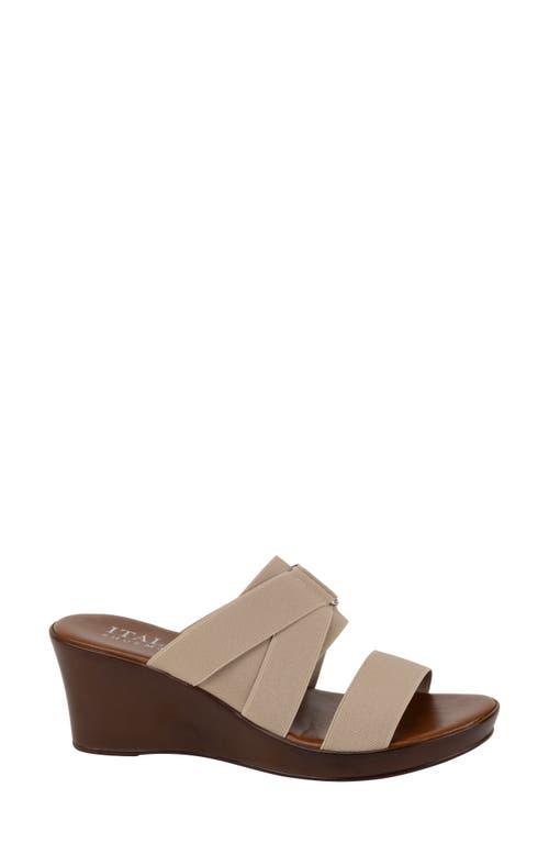 Italian Shoemakers Clous Wedge Sandal In Taupe