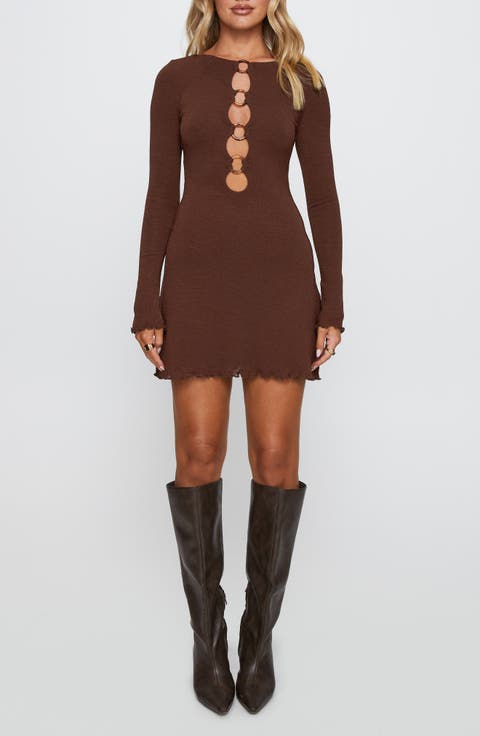 Dejonge Ring Detail Long Sleeve Minidress