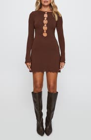 Princess Polly Dejonge Ring Detail Long Sleeve Minidress