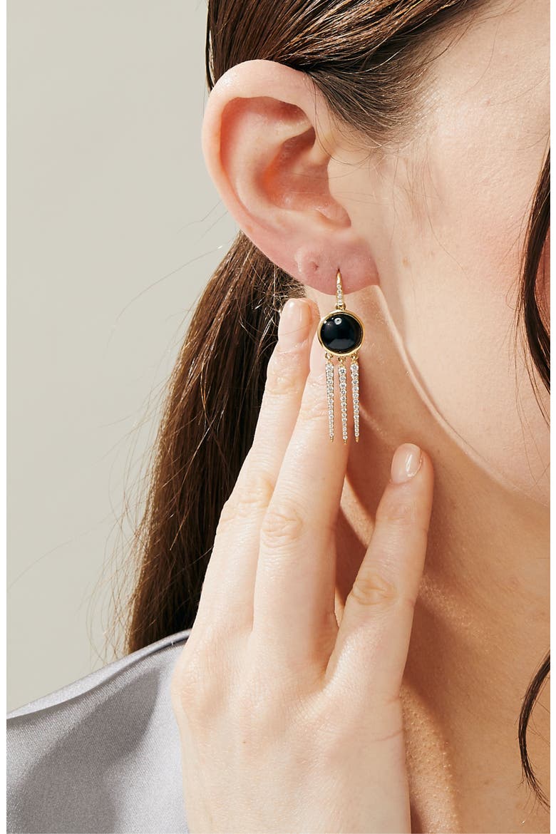 Dream Catcher Earrings, Alternate, color, Black Onyx