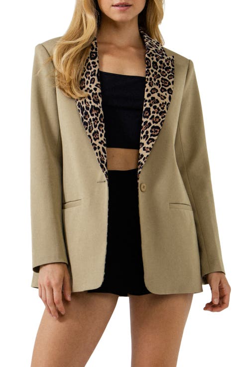 Leopard Collar Blazer