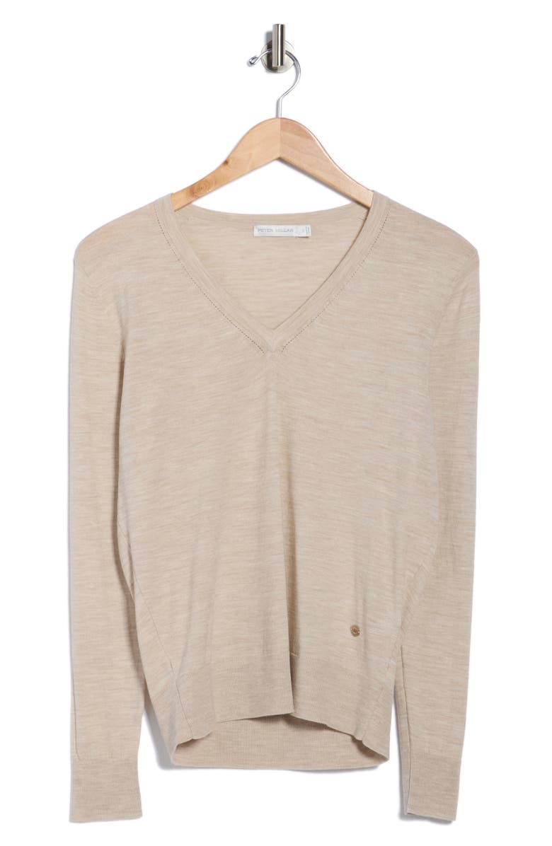 Peter Millar Excursionist Flex V-Neck Sweater, Alternate, color, Stone