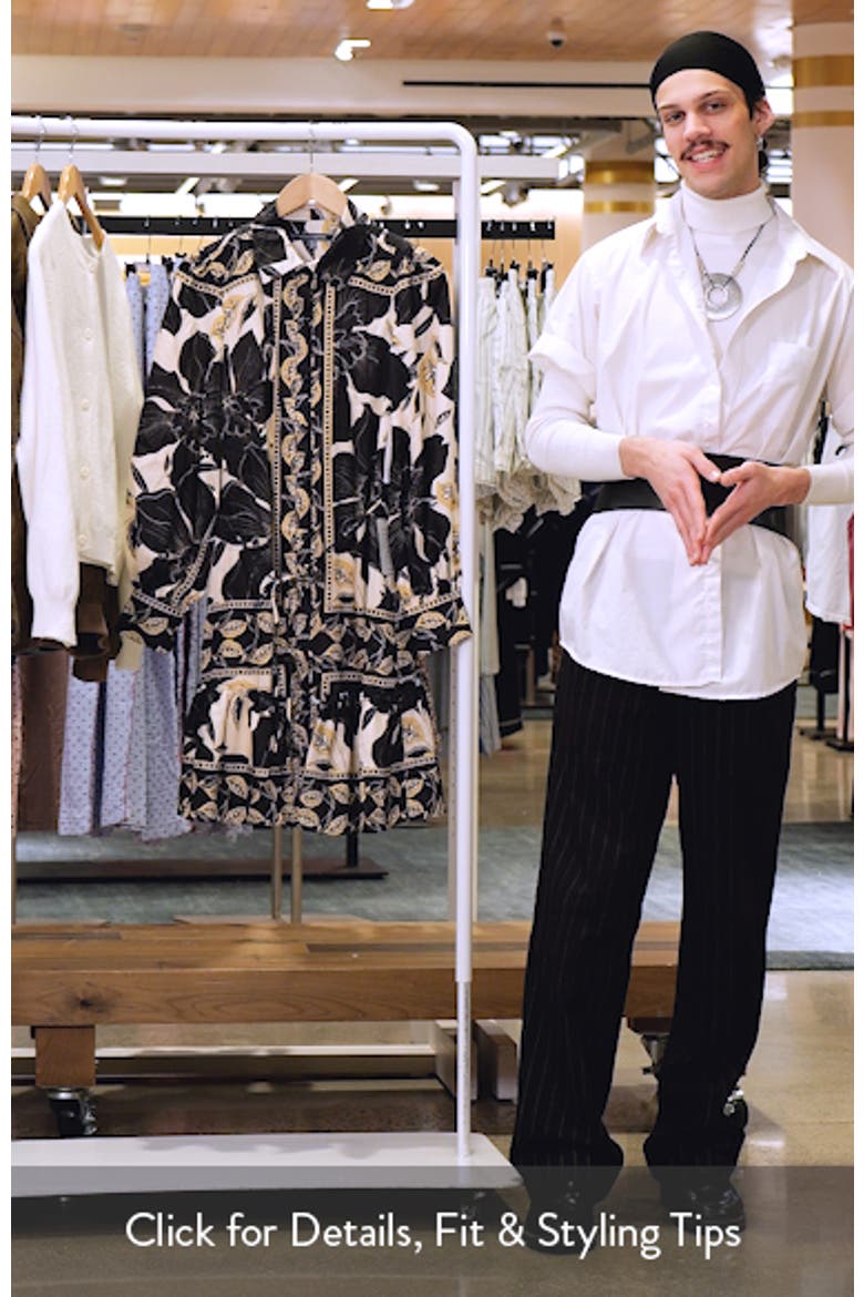 Long Sleeve Tie Belt Button-Up Shirtdress video