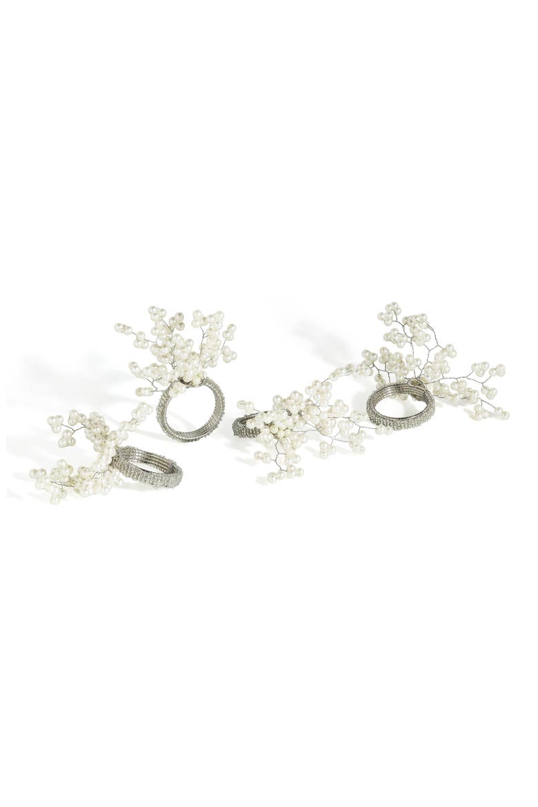Ivory Elegance 4-Pack Napkin Rings, Main, color, IVORY