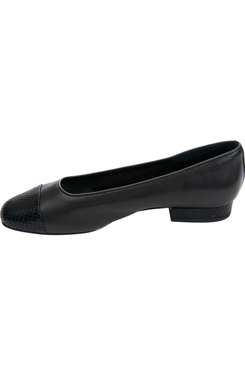 VANELi Cap Toe Flat, Alternate, color, Black Leather