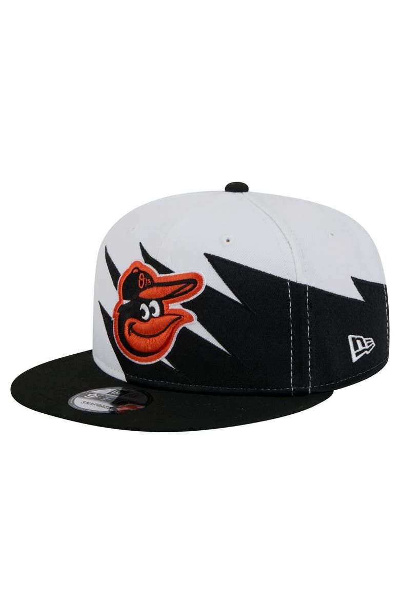 New Era Men's New Era Black/White Baltimore Orioles Jagged 9FIFTY Snapback Hat, Main, color, 