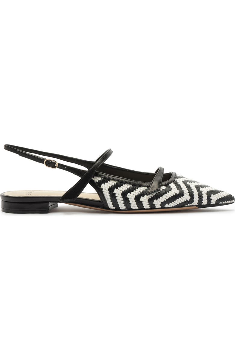 Alexandre Birman Tita Raffia Pointed Toe Slingback Flat, Alternate, color, Black