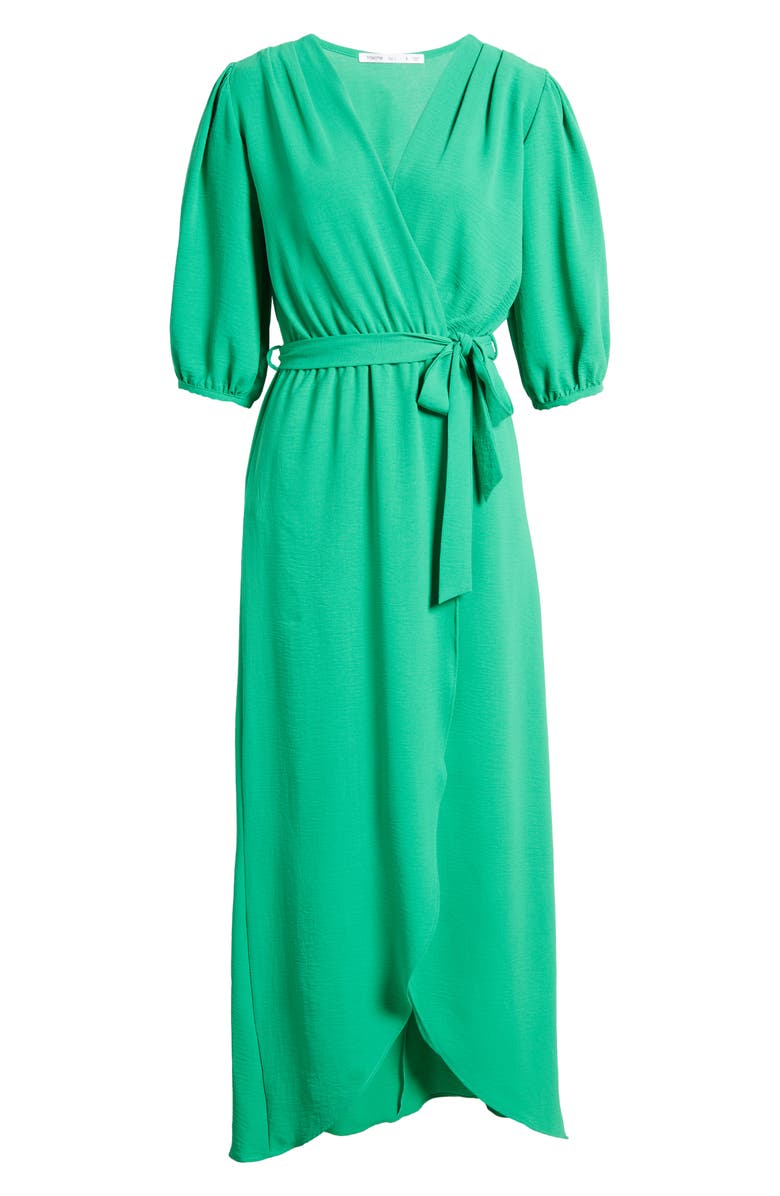 Fraiche by J Puff Sleeve Faux Wrap Maxi Dress, Alternate, color,