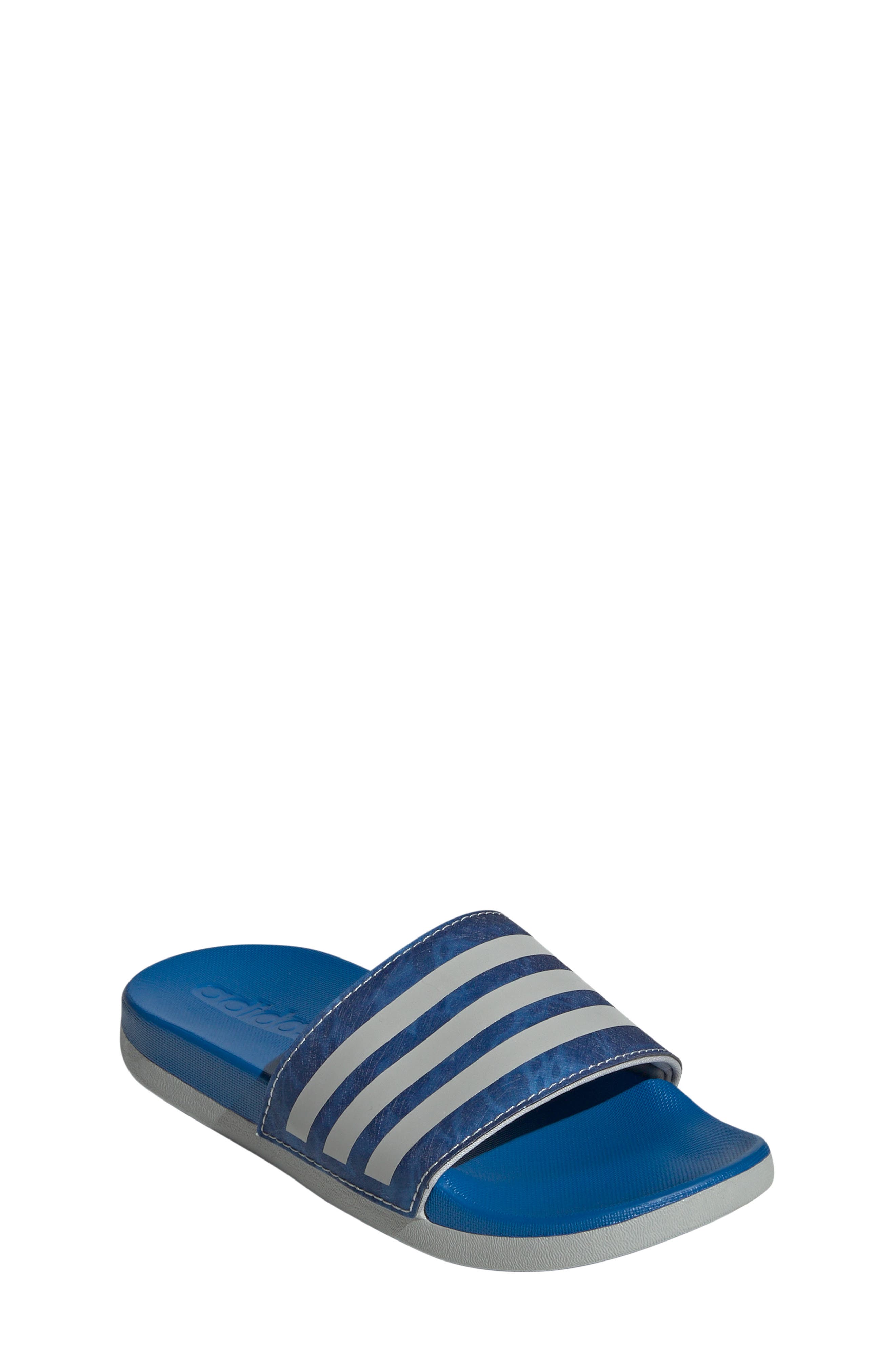 adidas Kids' Adilette Comfort Slide Sandal, Main, color, Royal/ Grey Two