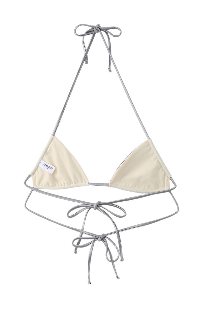 LECHERY<sup>®</sup> Lustrous Crisscross Halter Triangle Bikini Top, Alternate, color, 
