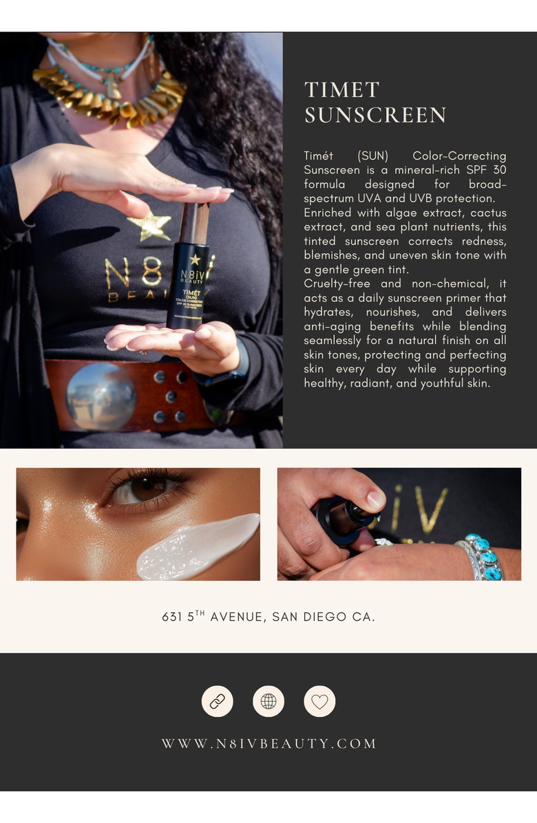 N8iV Beauty Timét (SUN) Color-Correcting SPF 30 Sunscreen, Alternate, color, Off White
