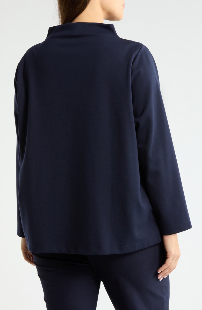 Eileen Fisher Funnel Neck Knit Top, Alternate, color, Ink