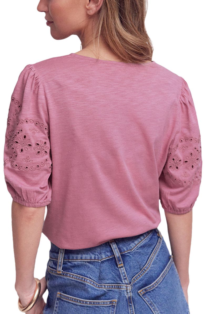 Boden Ada Eyelet Embroidery Knit Top, Alternate, color, Lilas