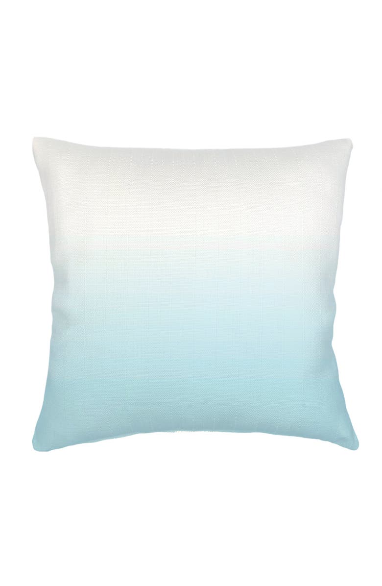 Anaya Aqua Ombre Linen Euro Pillow 26x26 with Down Insert, Main, color, Aqua