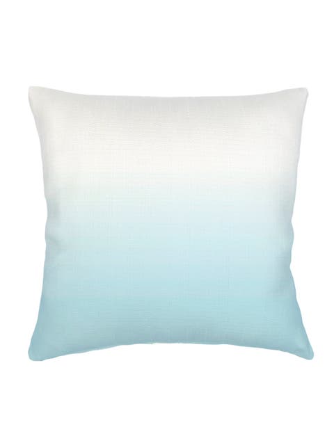 Aqua Ombre Linen Euro Pillow 26x26 with Down Alternative Insert
